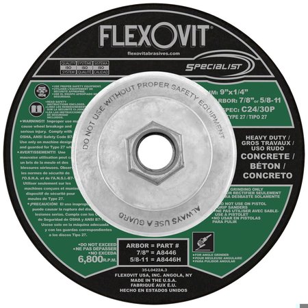 FLEXOVIT DEPRESSED CENTER GRINDING WHEEL A8446H